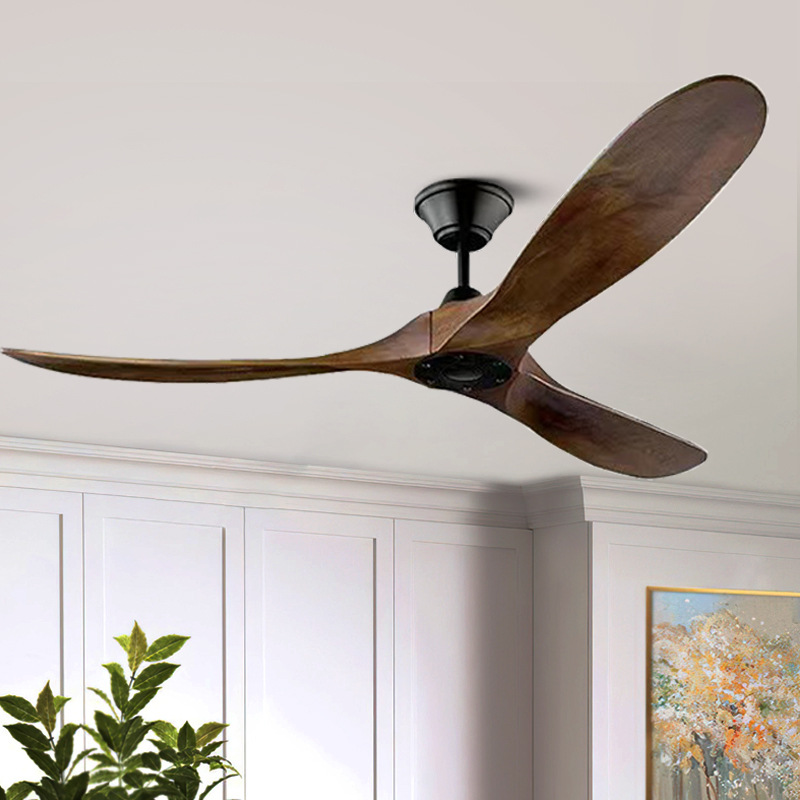 Modern minimalist solid wood ceiling fan