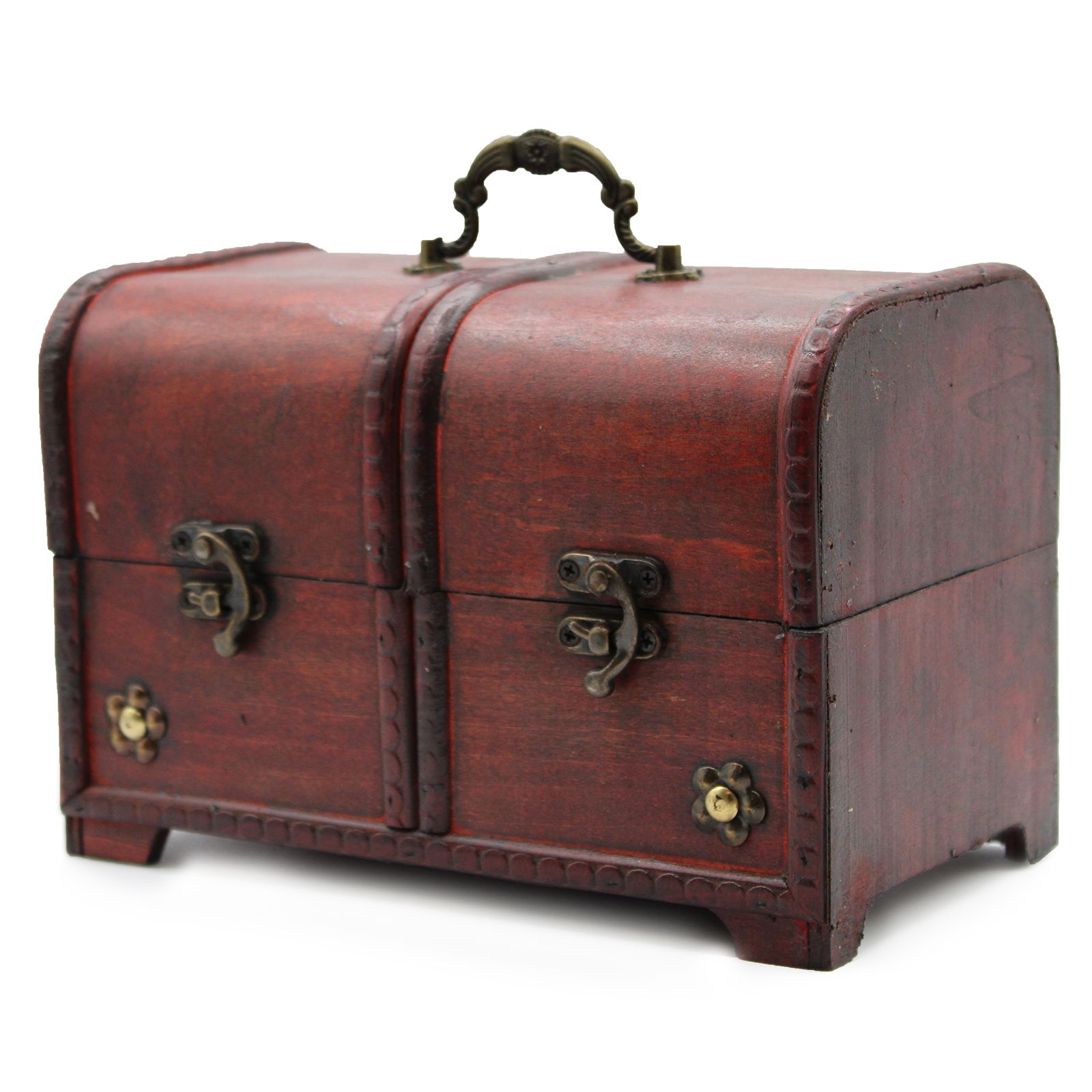 Set of 3 Vintage Wooden Treasure Chests – Antique Style Storage & Trinket Boxes - Image 3