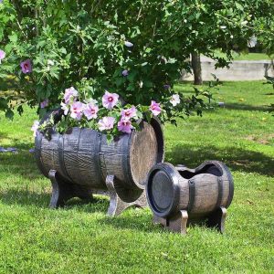 Roto Salsa Planter Barrel Effect - 70cm - Large Brown Original Organics