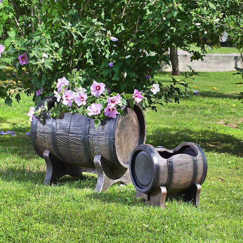 Roto Salsa Planter Barrel Effect - 70cm - Large Brown Original Organics