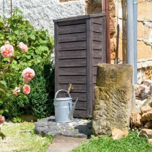 Medium 230L Norway Slim Water Butt with Chrome Tap - Brown Original Organics